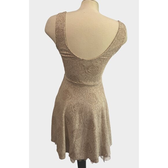 Free People Rock Princess Jacquard Fit and Flare Mini Dress Sz XS Womens Cream T - Picture 3 of 16